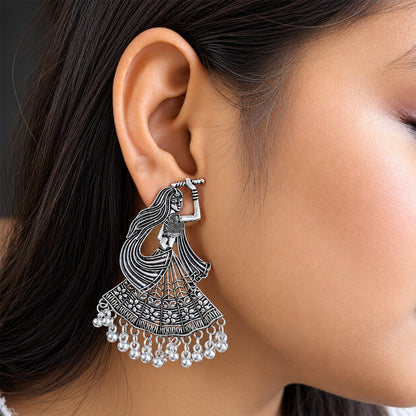 Oxidized Boho Dancing Girl Earrings for Women & Girls