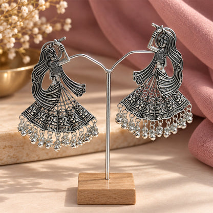 Oxidized Boho Dancing Girl Earrings for Women & Girls