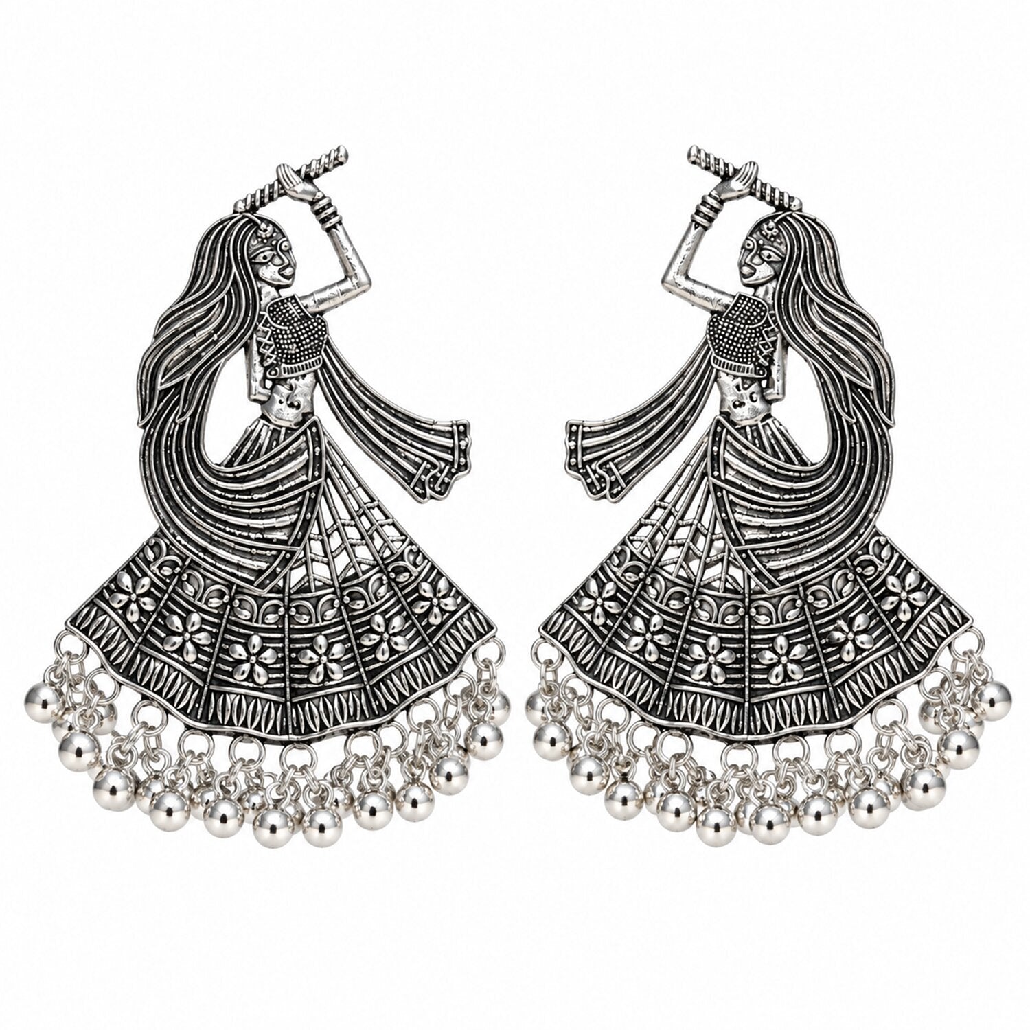 Oxidized Boho Dancing Girl Earrings for Women & Girls