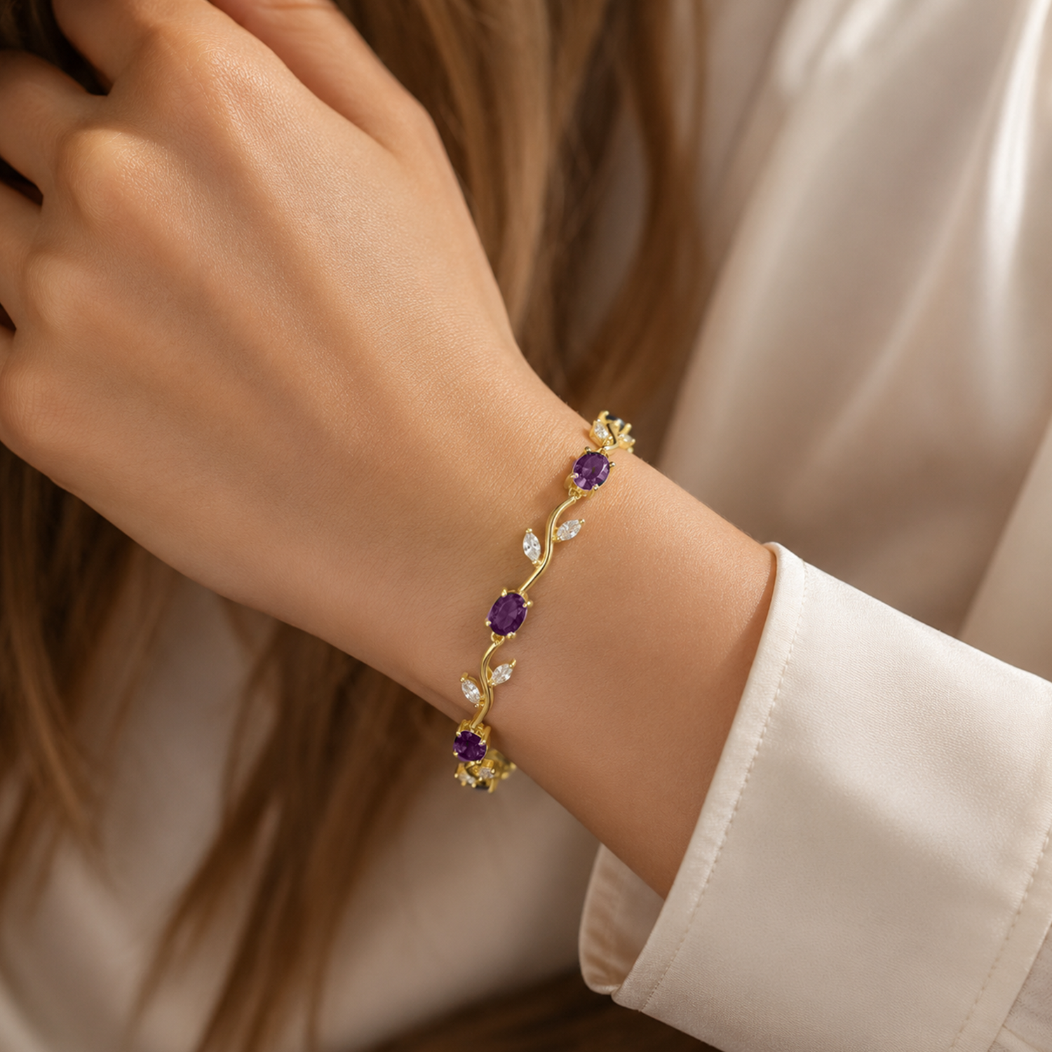 AD Stone Tulip Bracelet for Women & Girls