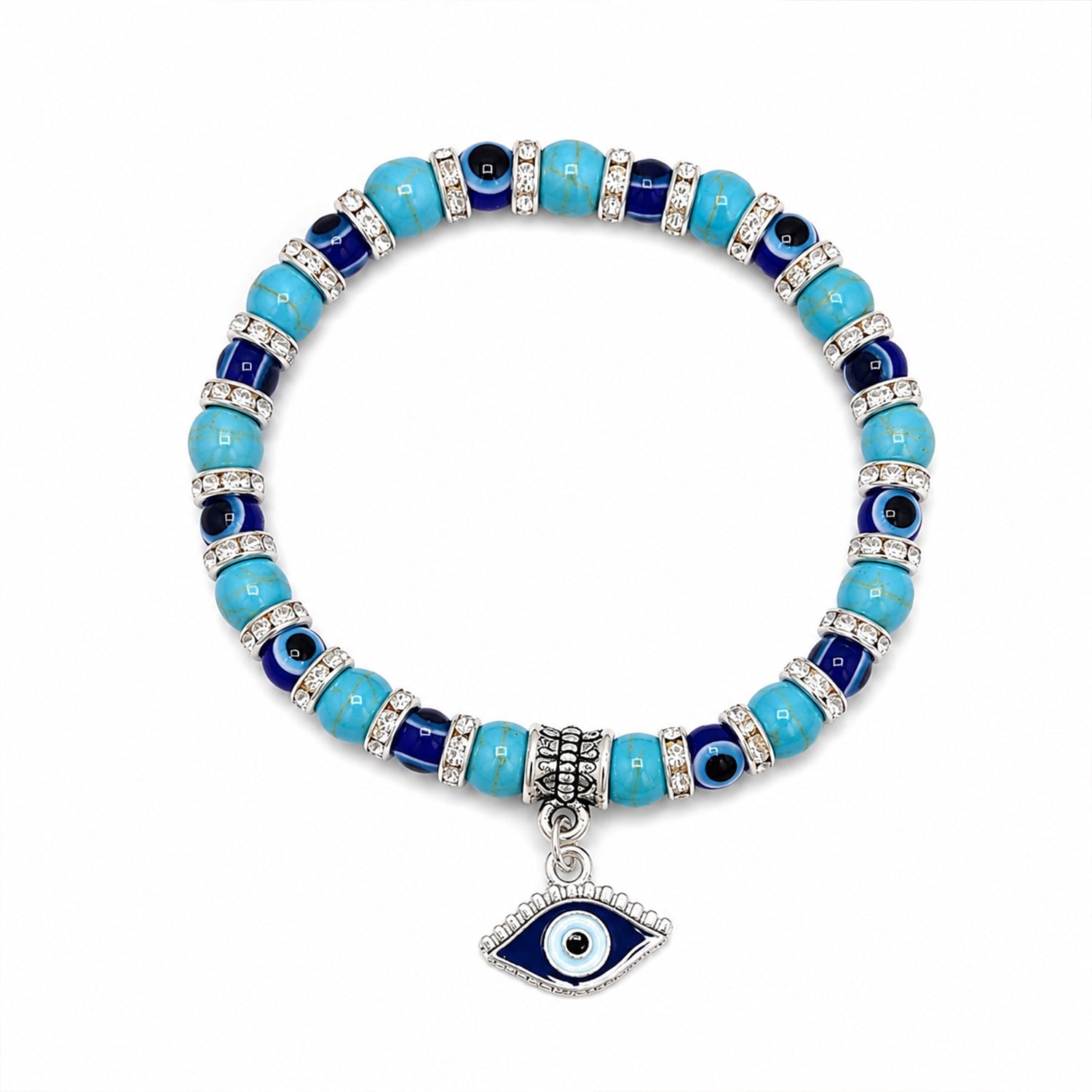 Blue Turkish Beaded Evil Eye Bracelet For Men & Women's