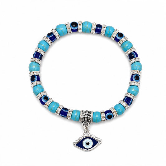 Blue Turkish Beaded Evil Eye Bracelet For Men & Women's
