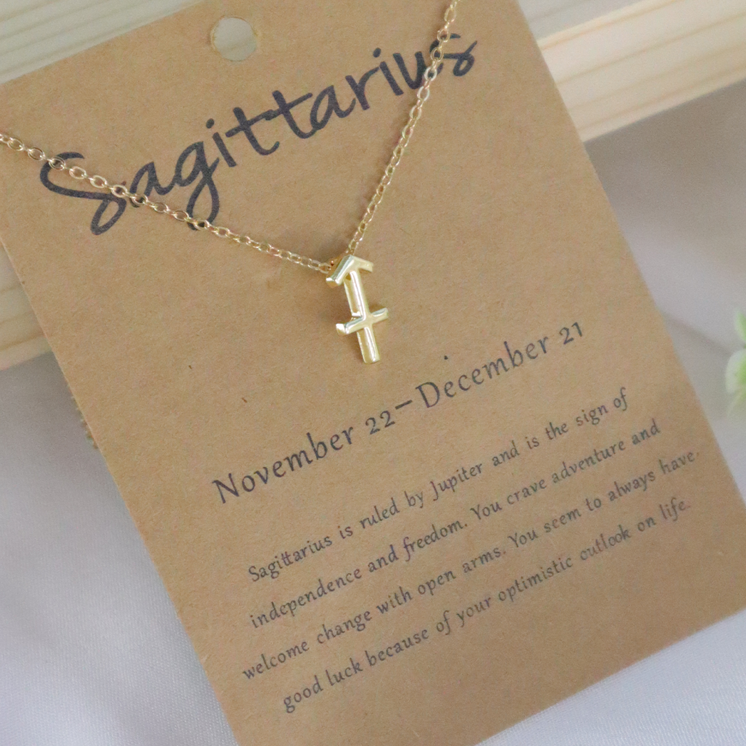 18K Gold Plated Celestial Zodiac Charm Pendant Necklace