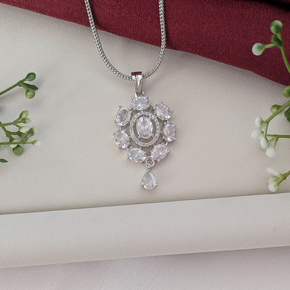 Regal Radiance American Diamond Pendant & Earring Set