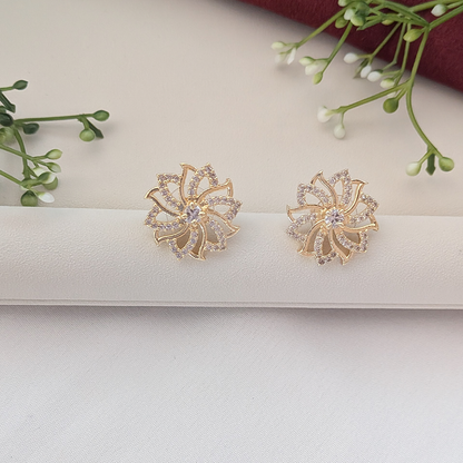 American Diamond Sparkle Petal Pendant Set