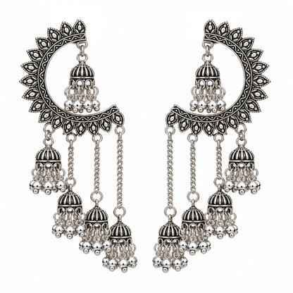 Oxidized Half Sunflower Earrings for Girls & Women's