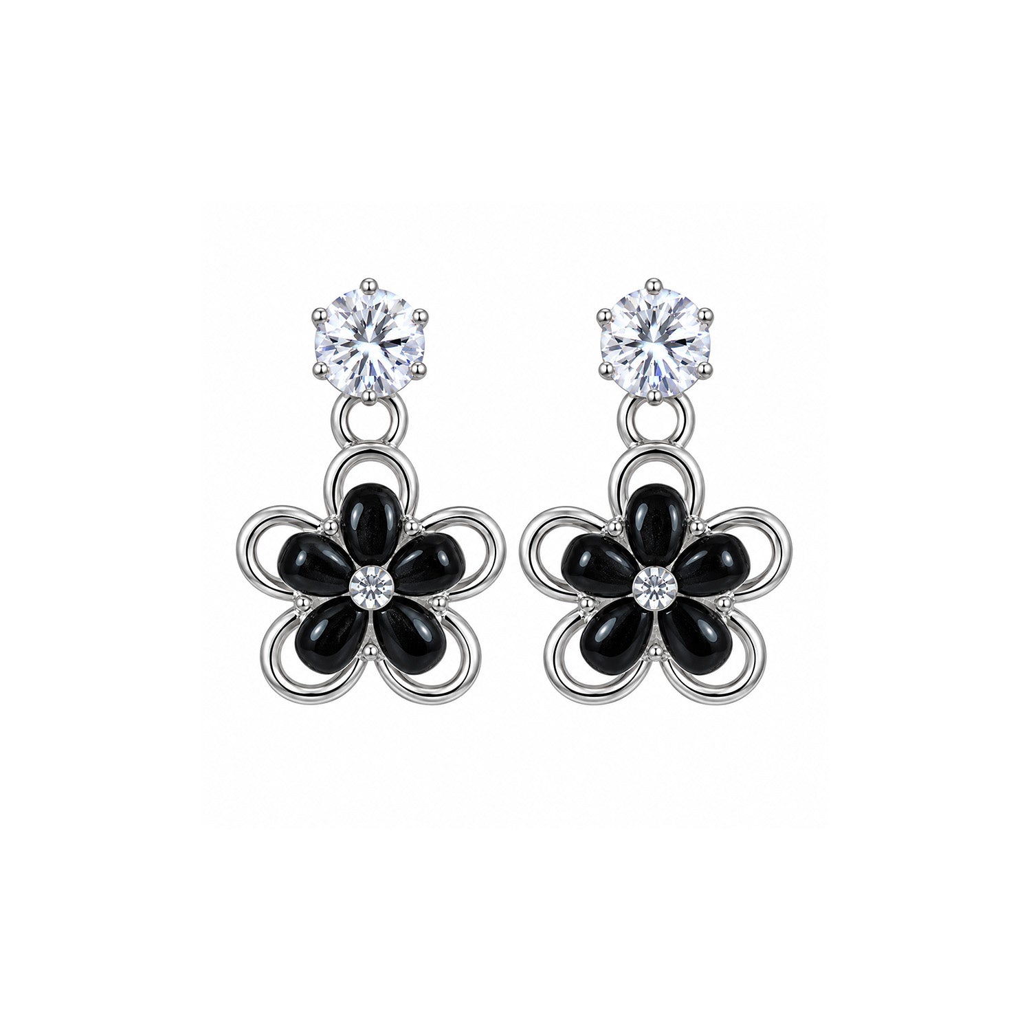 Dual Line Crystal Drop Earrings for Girls & Women's