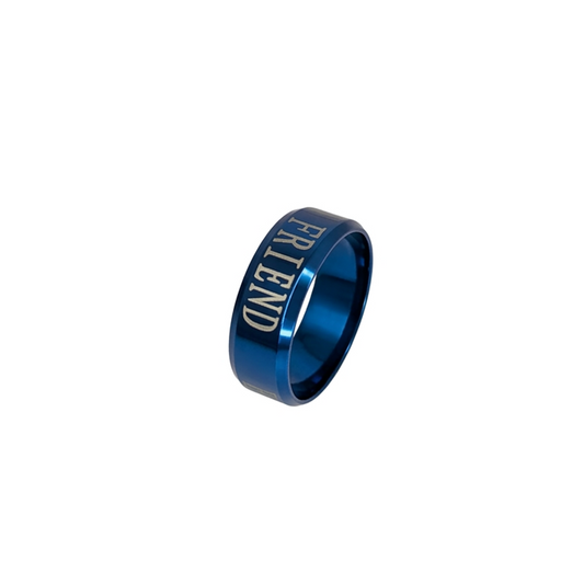 Classic Friend inscribed Band Ring With AD Stone for Men & Women