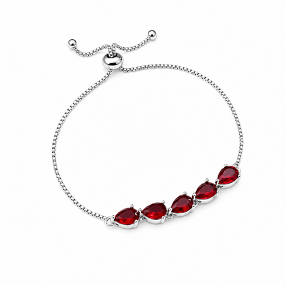 Triangle Shape Stone Chain Bracelet With Sliding Closure for Girls & Women's