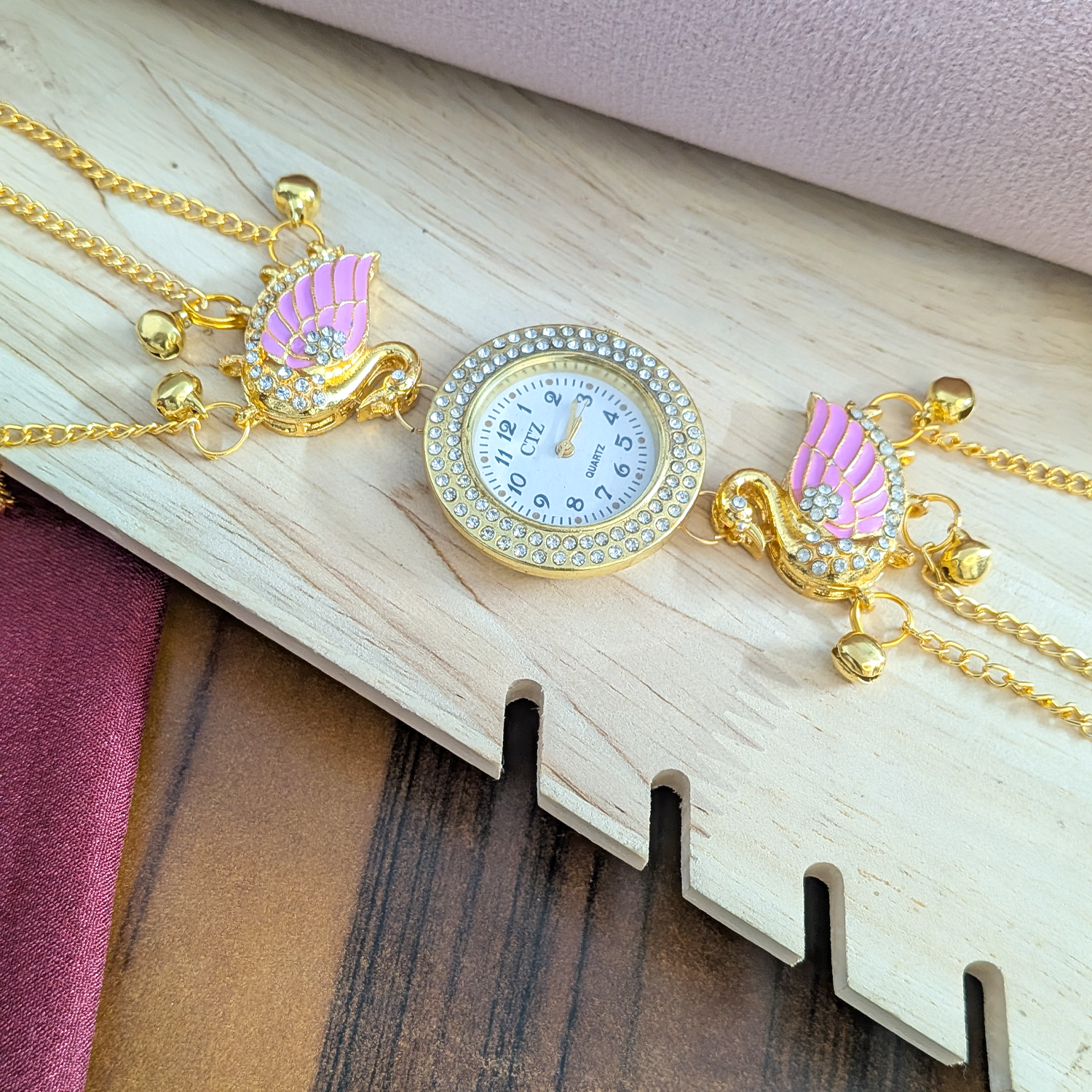 Swan Crystal Kashmiri Watch for Women & Girls