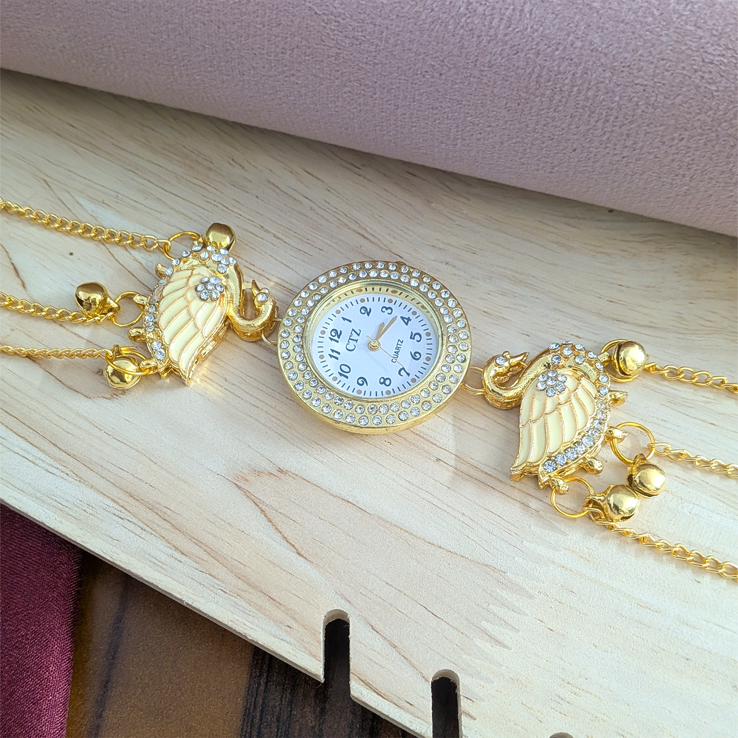 Swan Crystal Kashmiri Watch for Women & Girls