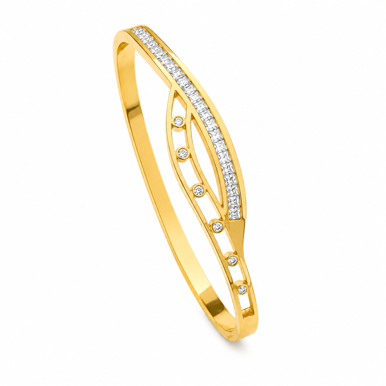 Delicate Twisted Cuff AD Stone Bracelet for Women & Girls