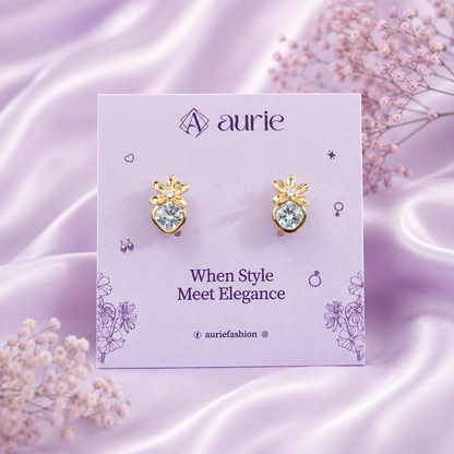 Women’s AD Stone Floral Dangle Drop Earrings for Women & Girls