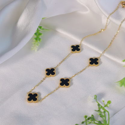18K Gold Plated Eternal Five Clover Pendant Necklace ( Anti-Tarnish )