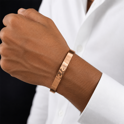 Men’s Stainless Steel Bracelet Engraved with Ram