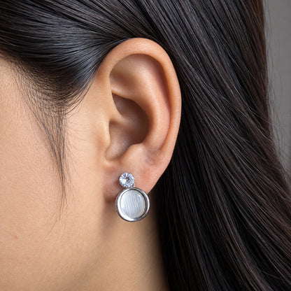 Sparkling Round Crystal Stud Earrings for Girls & Women's