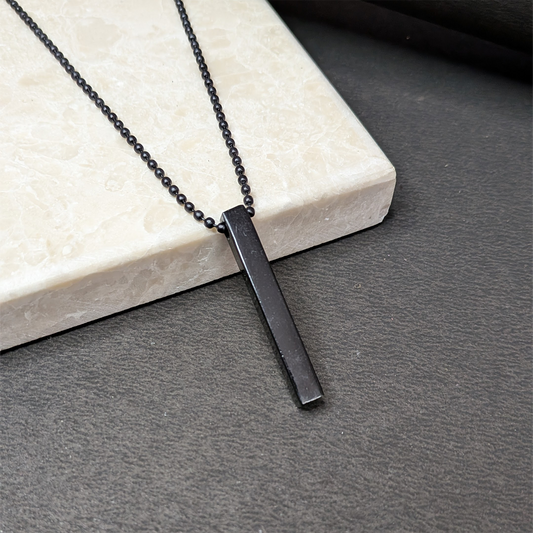 Sleek Vertical Bar 3D Cuboid Design Pendant for Men & Boys