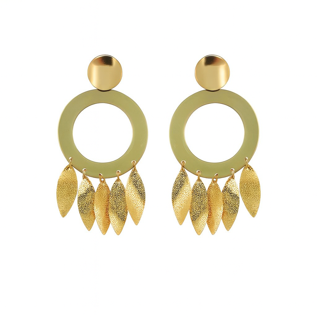 18K Gold Plated Hoop Tassel Earrings (Anti-Tarnish)