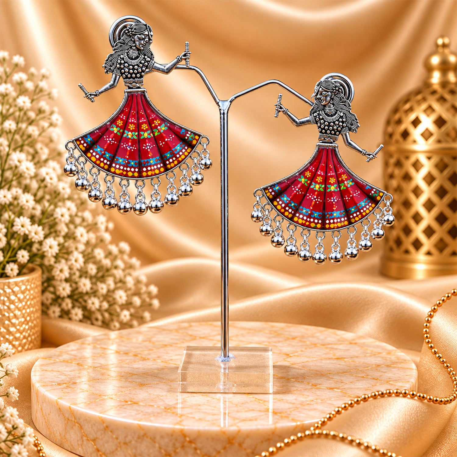 Oxidized Garba Dancer Drop Earrings for Girls & Women's