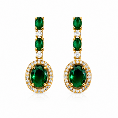 Sway CZ Stone Halo Drop Earrings for Girls & Women's