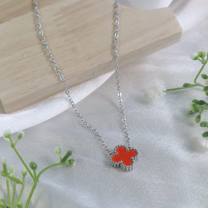 Enamel Clover Pendant Necklace ( Anti-Tarnish )