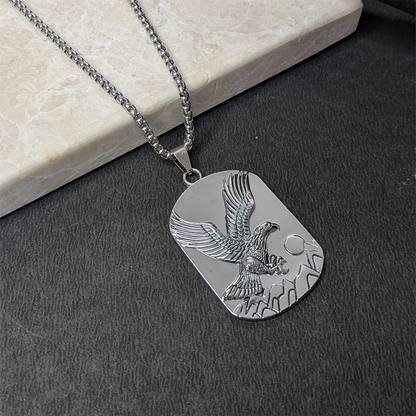 Mountain Eagle Brass Pendant With Stainless Steel Chain For Men & Boys