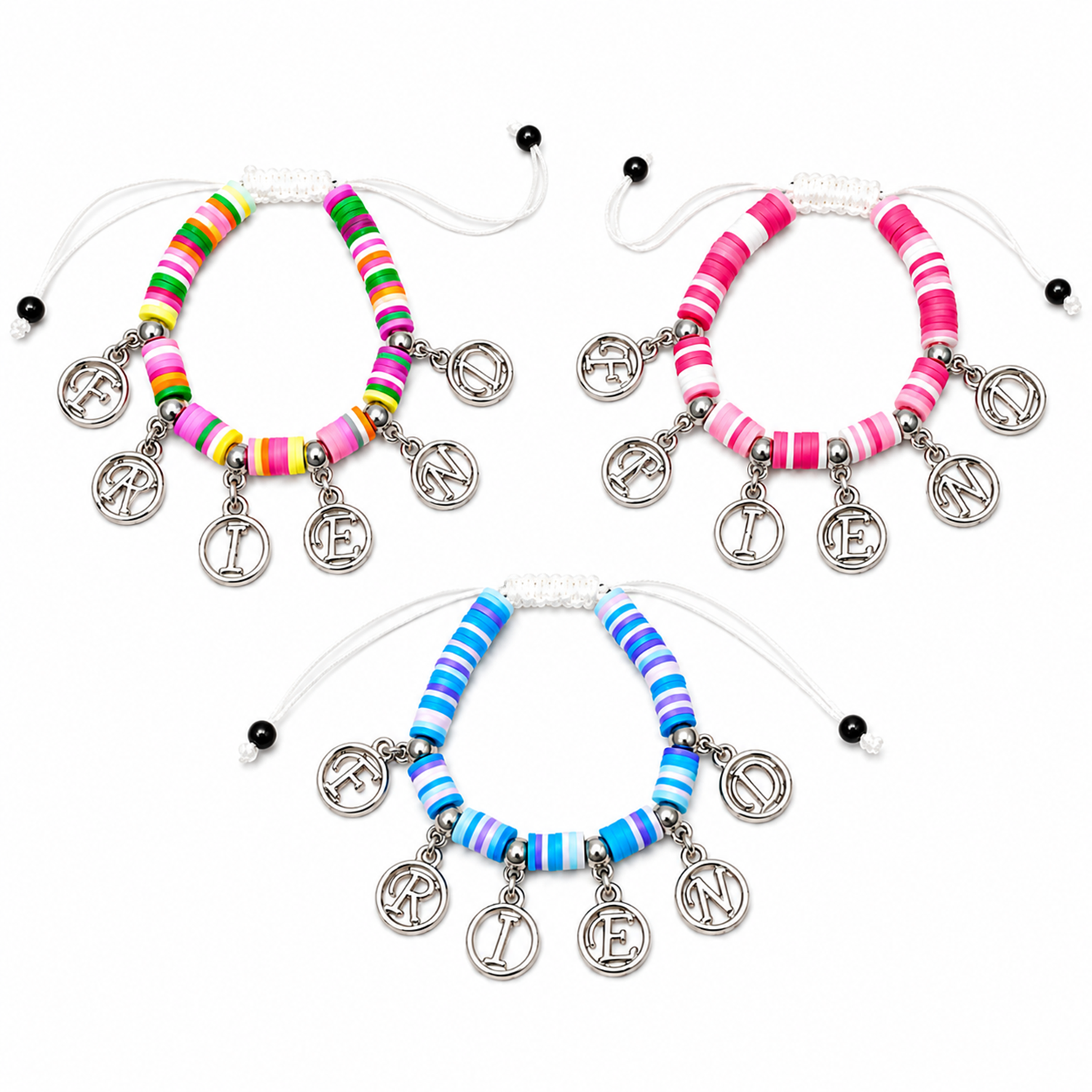 Colorful Rubber Beads Friendship Day Bracelets for Kids, Boys & Girls