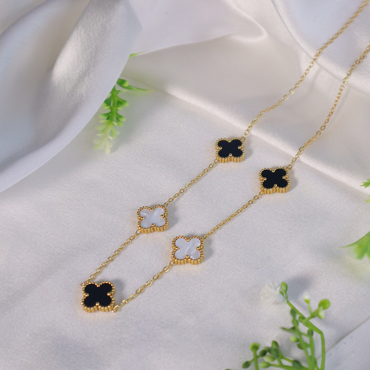 18K Gold Plated Eternal Five Clover Pendant Necklace ( Anti-Tarnish )