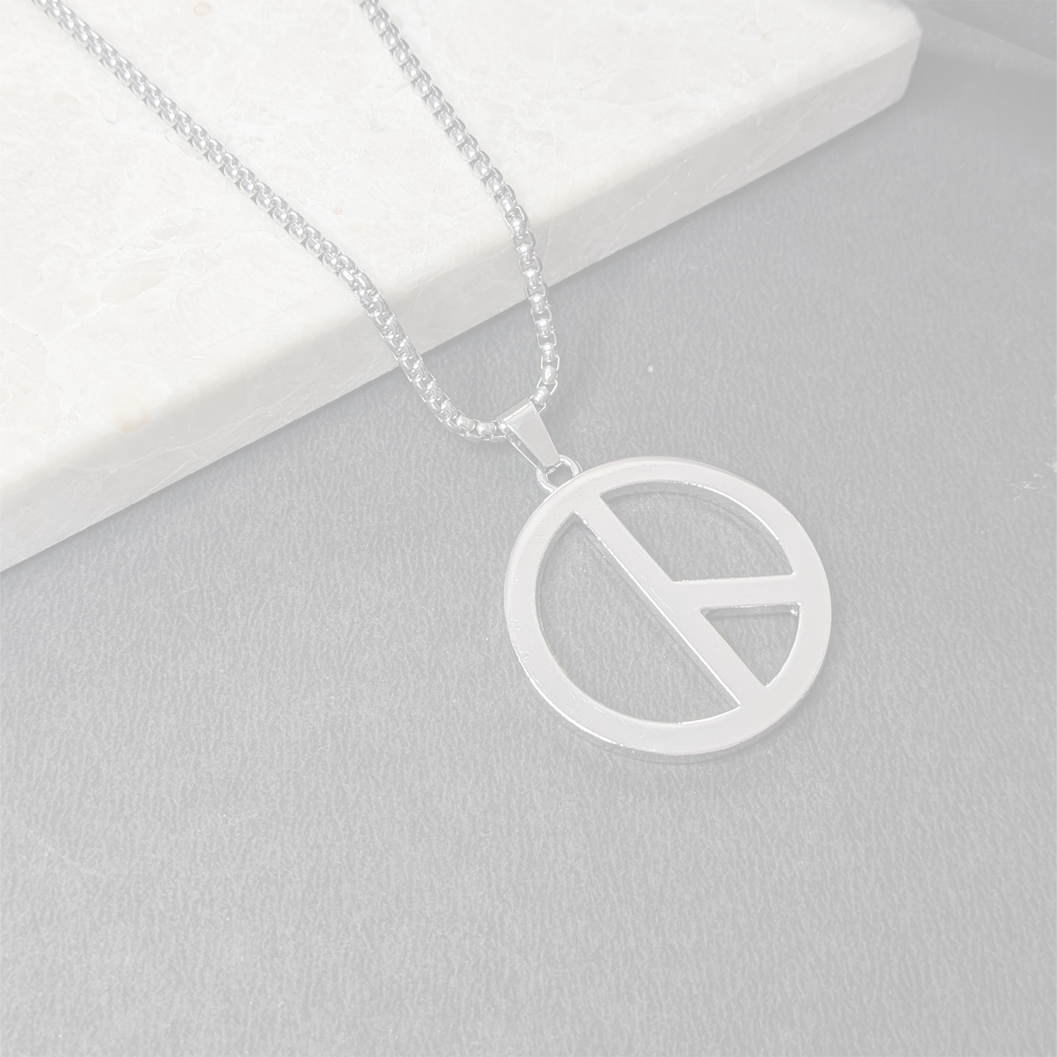 Stylish Hollow Peace Stainless Steel Pendant Chain For Men & Boys