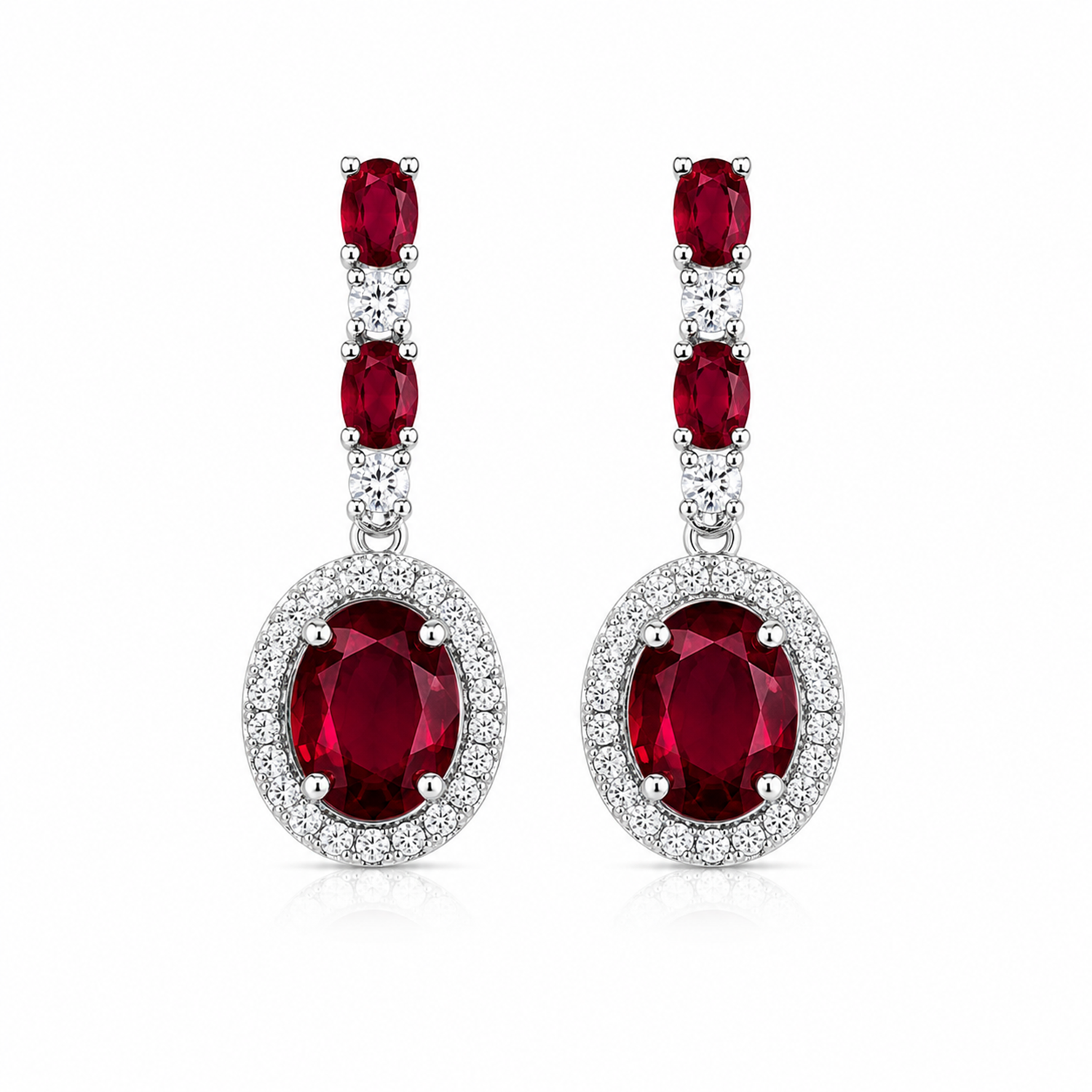 Sway CZ Stone Halo Drop Earrings for Girls & Women's