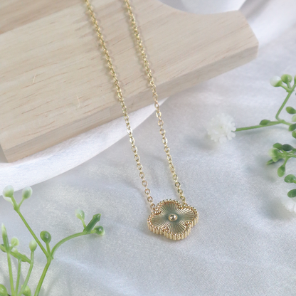 Enamel Clover Pendant Necklace ( Anti-Tarnish )