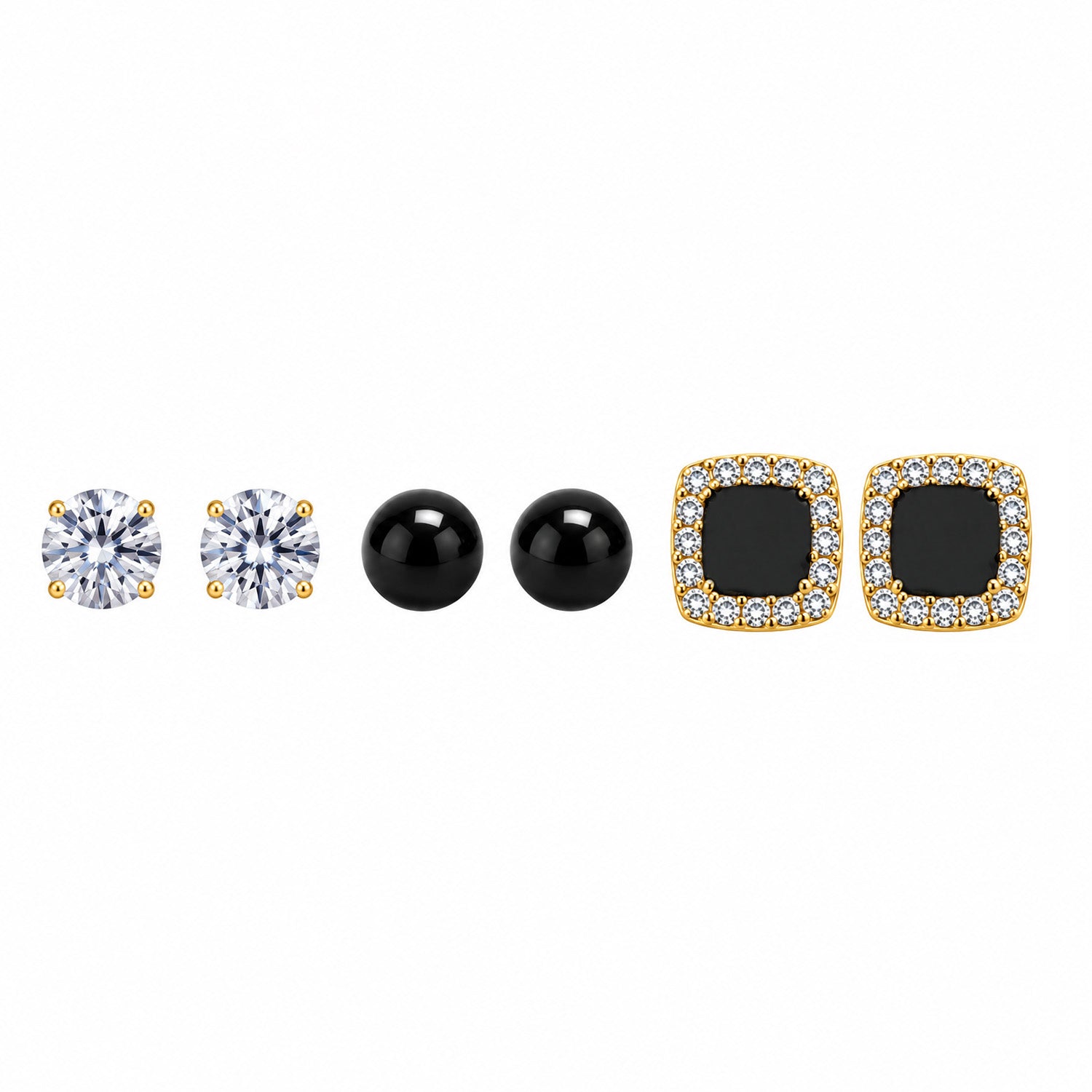 Sparkling Crystal Square Alloy Stud Earrings for Girls & Women