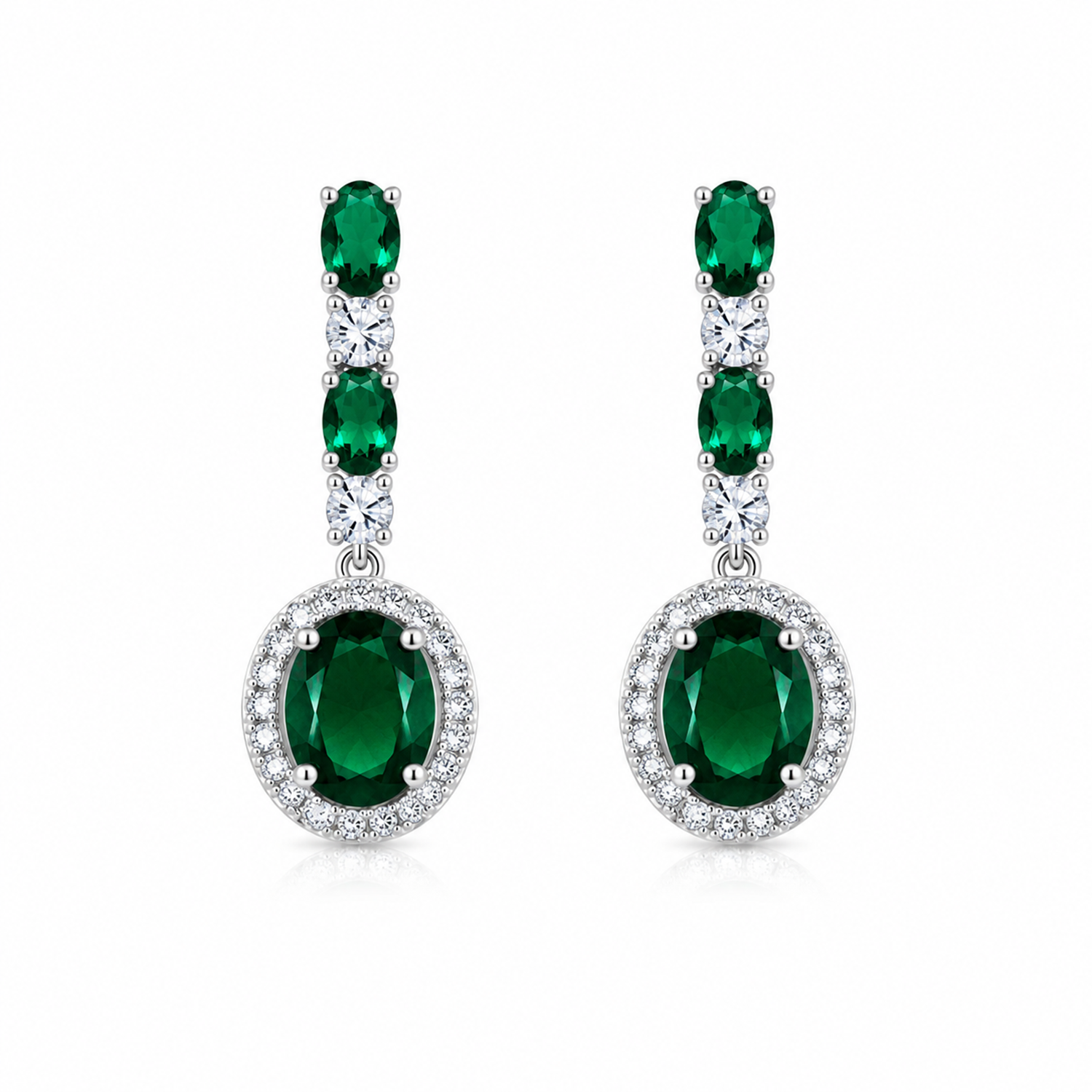 Sway CZ Stone Halo Drop Earrings for Girls & Women's