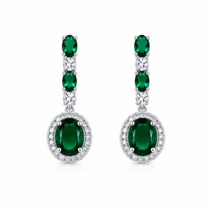 Sway CZ Stone Halo Drop Earrings for Girls & Women's