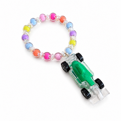 Cute Racing Car Charm Beaded Bracelet for Girls