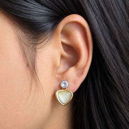 Solitaire Top Triangular Earrings for Girls & Women's