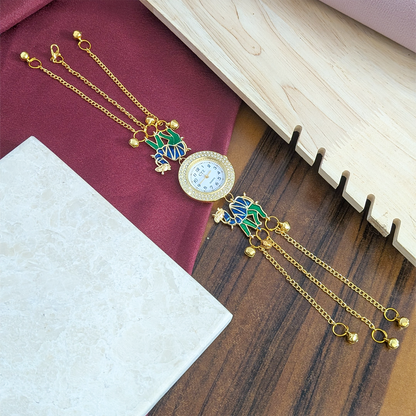 Camel Design Enamel Floral Kashimiri Watch for Women & Girls