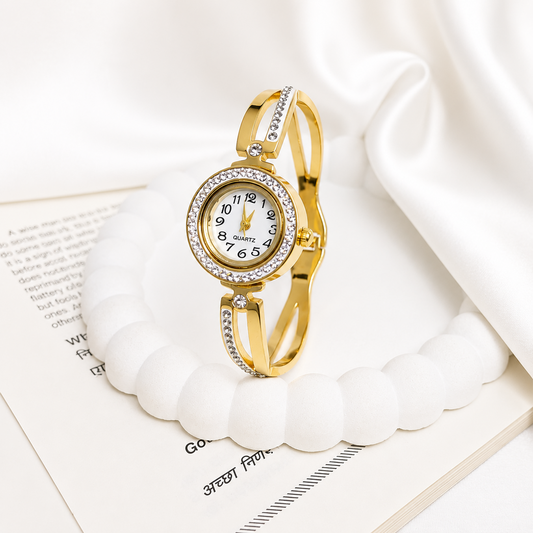 Interline Zone AD Studded Wrist Band Bracelet Watch For Girls & Women