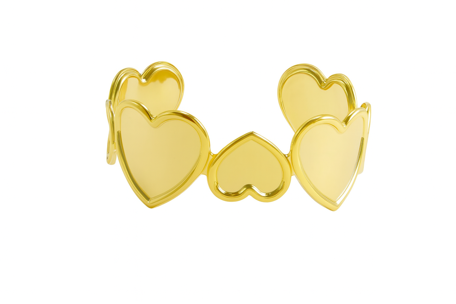 18k Gold Plated Open Heart Cuff Bracelet (Anti-Tarnish)