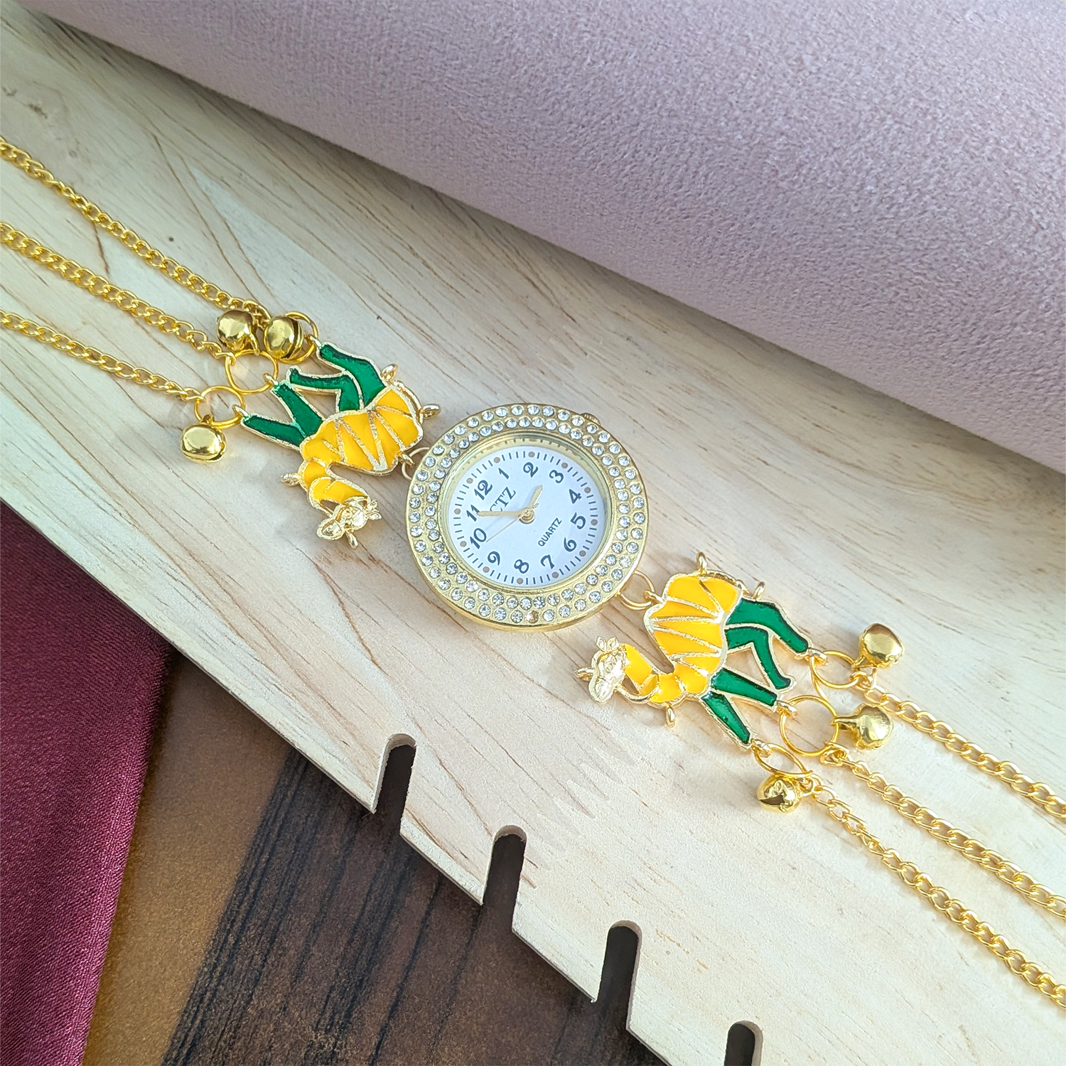 Camel Design Enamel Floral Kashimiri Watch for Women & Girls