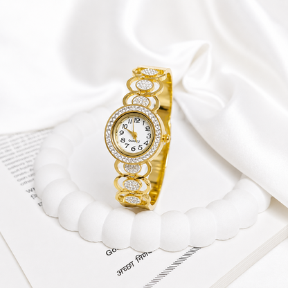 Heaven Interline AD Studded Wrist Band Bracelet Watch For Girls & Women