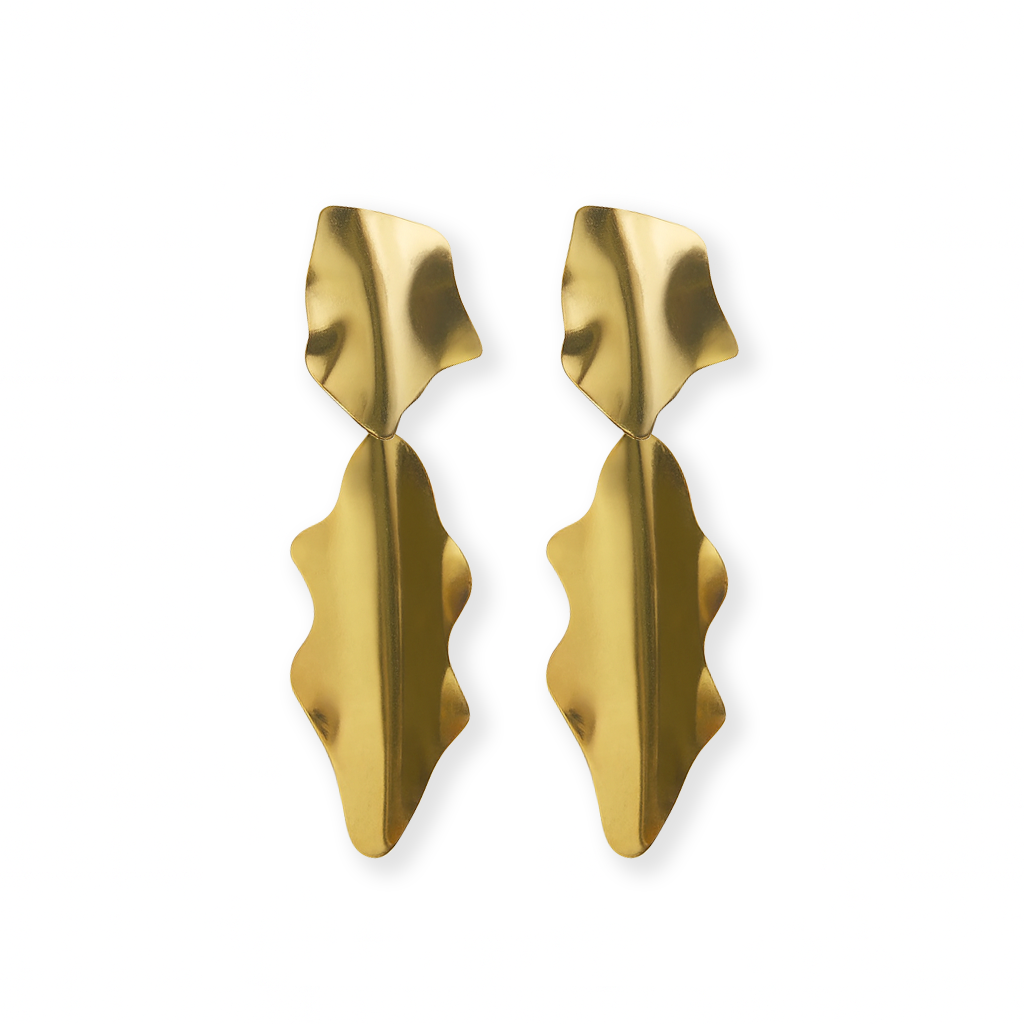 18K Gold Plated Abstract Teardrop Earrings (Anti-Tarnish)