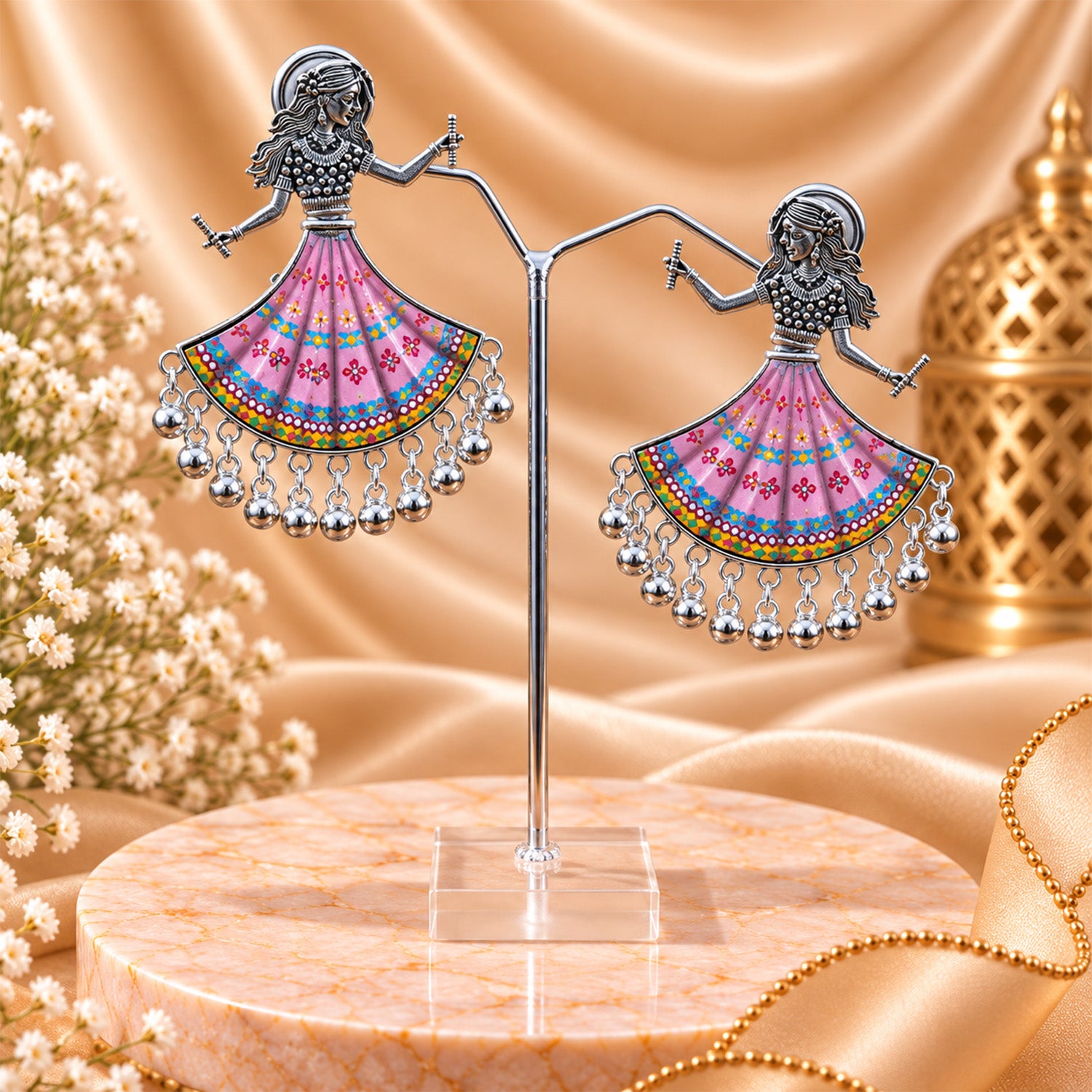 Oxidized Garba Dancer Drop Earrings for Girls & Women's