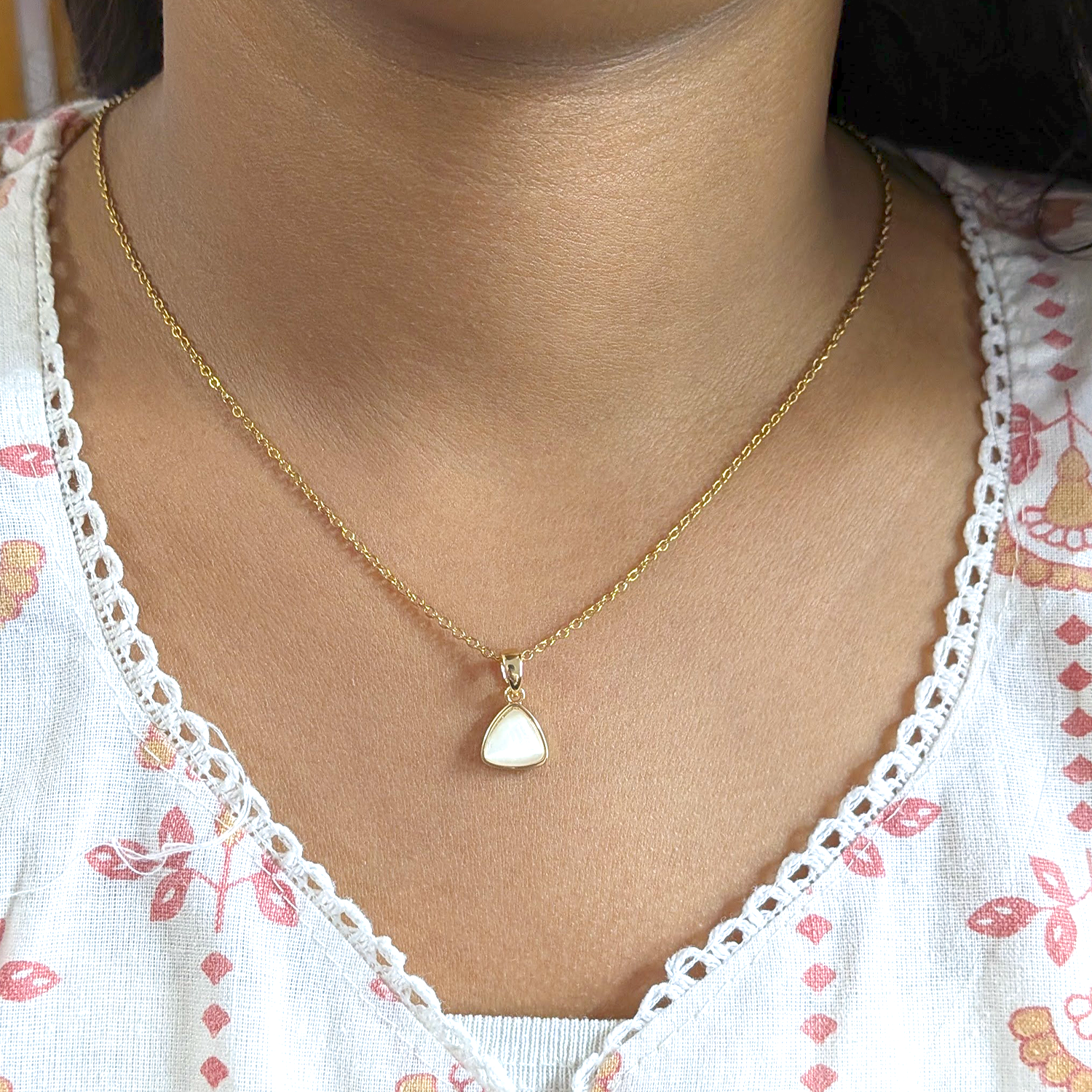 Stylish Triangle Pendant Necklace for Women & Girls (Anti Tarnish)