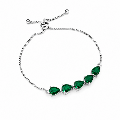 Triangle Shape Stone Chain Bracelet With Sliding Closure for Girls & Women's