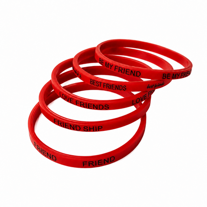 Mixed Prints 5pcs Silicone Friendship Wrist Bands