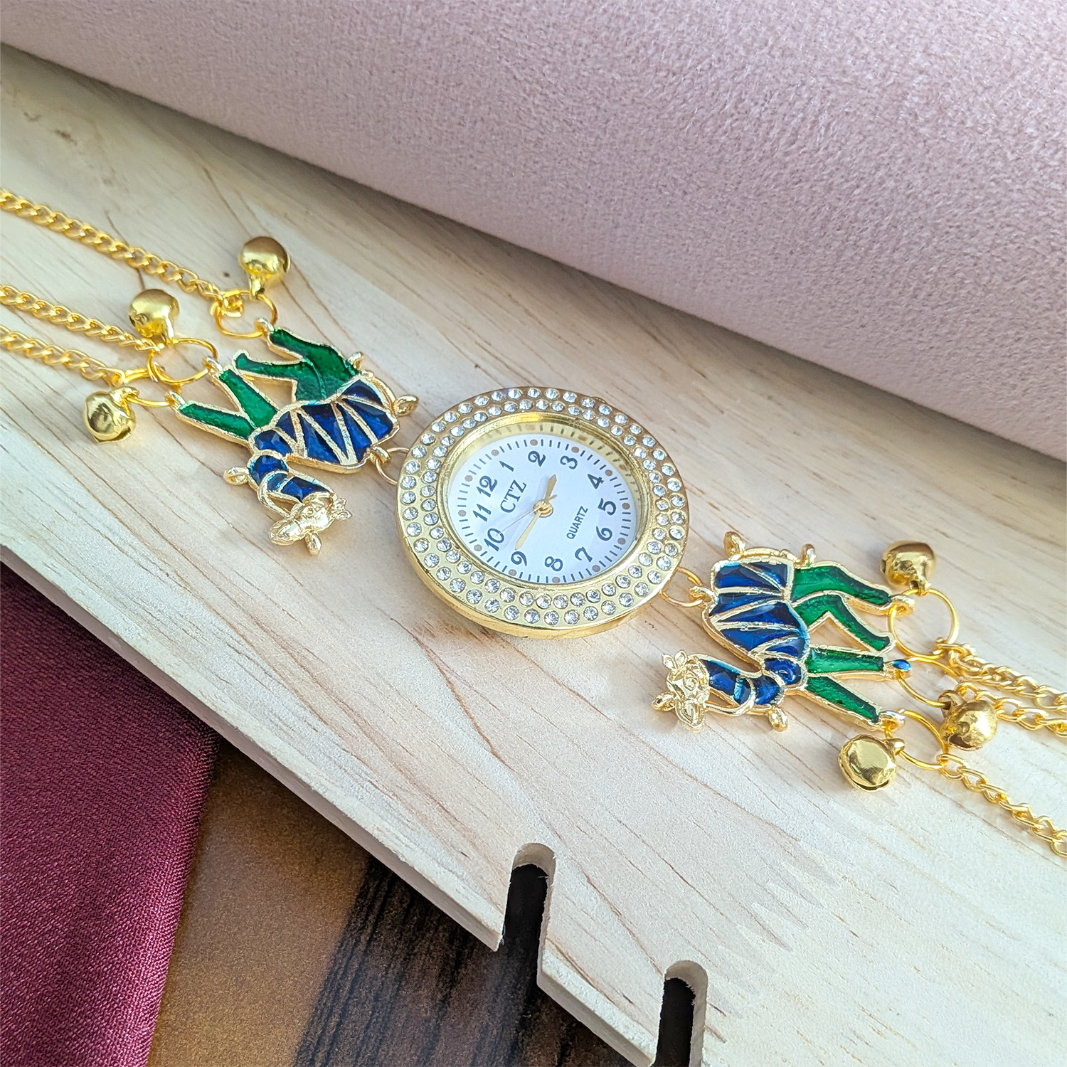 Camel Design Enamel Floral Kashimiri Watch for Women & Girls