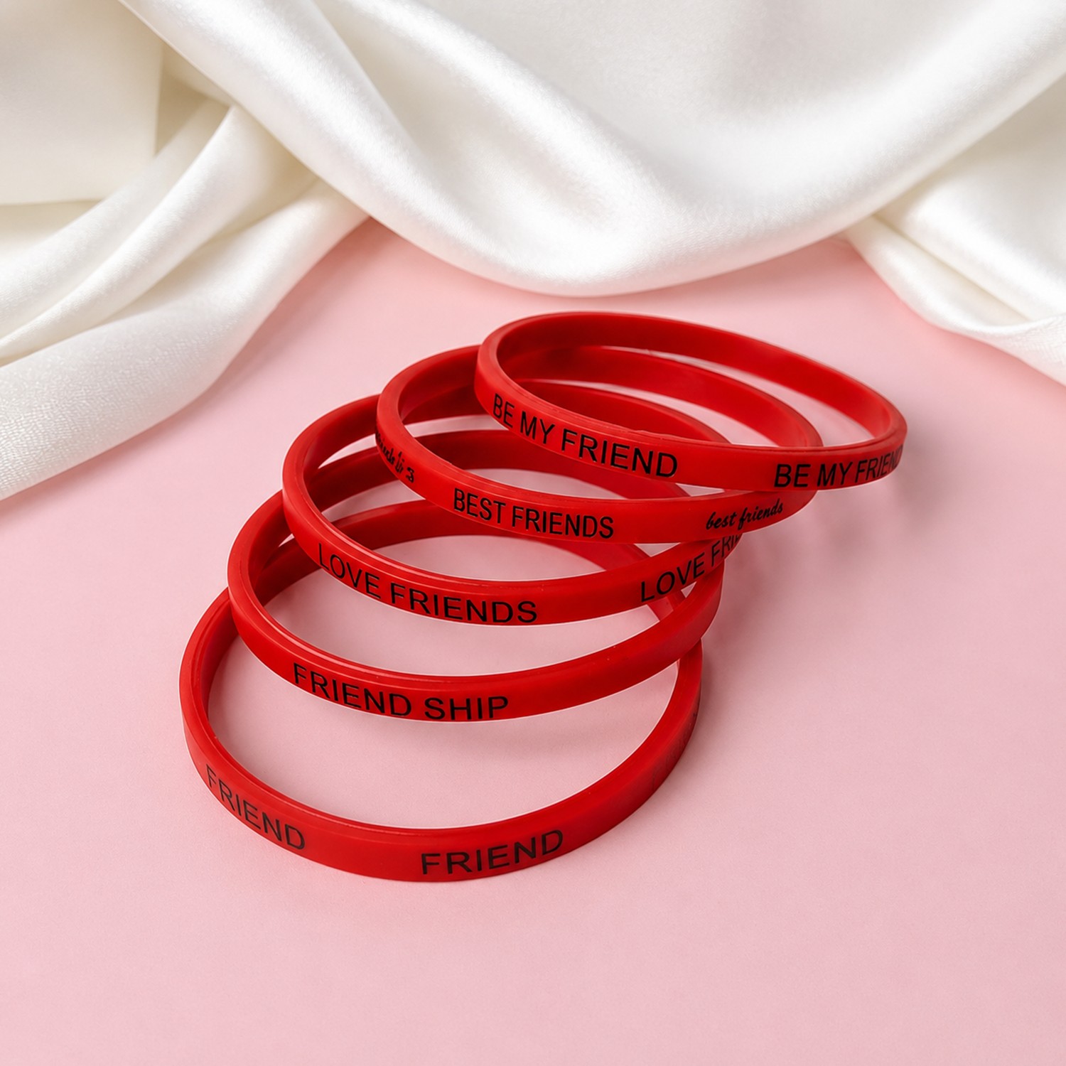 Mixed Prints 5pcs Silicone Friendship Wrist Bands