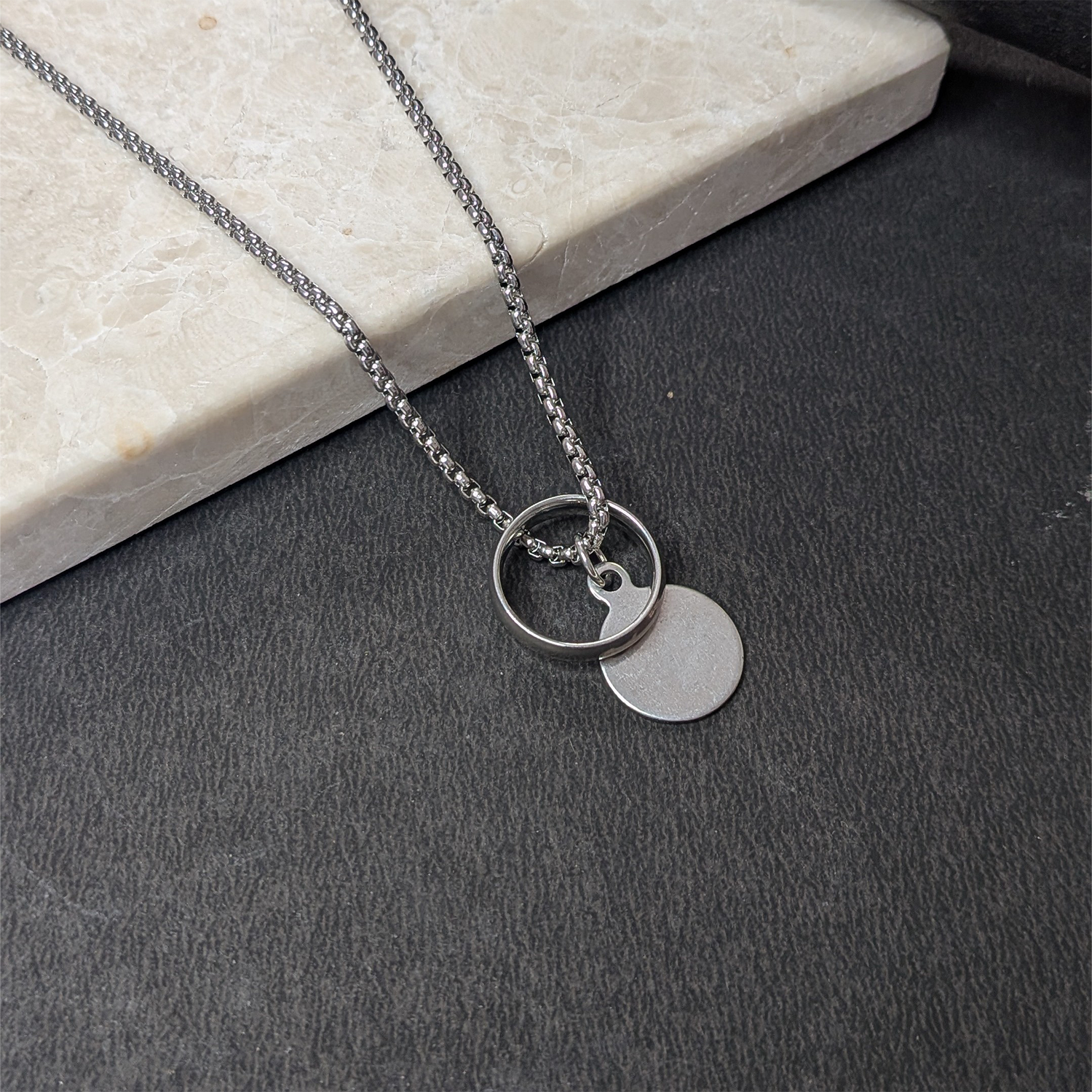 Stylish Ring And Coin Neck Chain Pendant for Men & Women