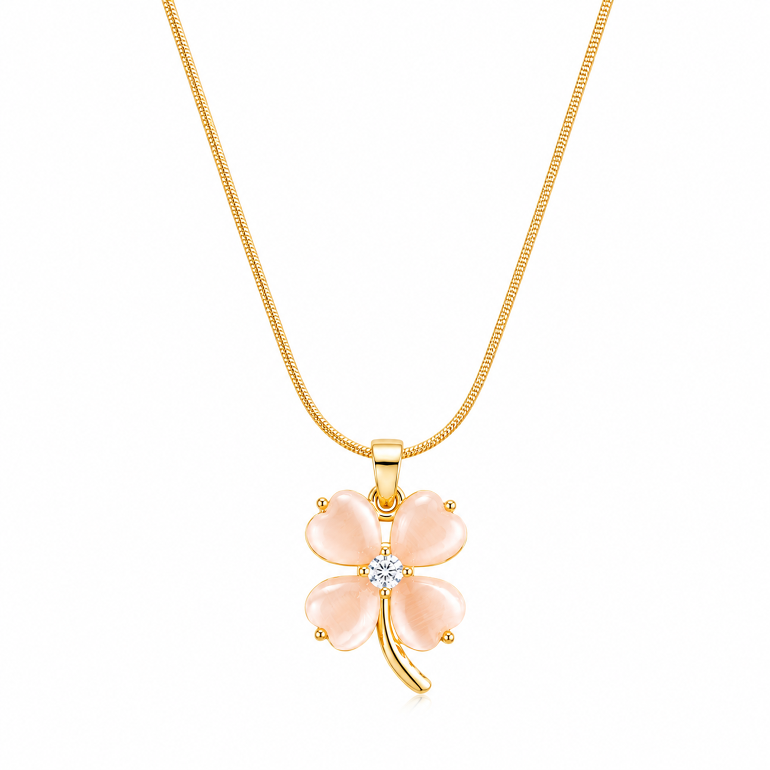 4 Leaf Floral Piece of Rare Fortune Pendant for Girls & Women's